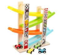 FELTECHELECTR Rainbow Color Rail Glider Car Track for Early Educational Racing Plaything to Develop Hand-eye Coordination and Imagination for Indoor and Outdoor Active Play