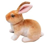 FELTECHELECTR Realistic Plush Bunny Stuffed Animal Soft Sitting Brown Rabbit Doll Plush Gift for ’s Play and Nursery Decor