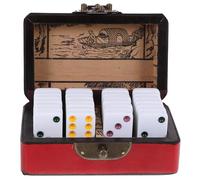 FELTECHELECTR Retro Dominoes Game with Wooden Storage Box Vintage Style Domino Tiles for Family Party Favors and Board Game Fun Indoors and Outdoors Educational for All Ages