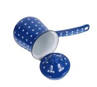 FELTECHELECTR Retro Enamel Turkish Coffee Kettle and Milk Jug Large Blue White Dot Multi-Function Wear-Resistant Coffee Container for Home and Tea Accessories