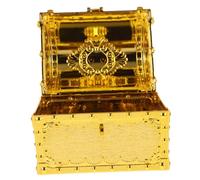 FELTECHELECTR Retro Pirate Treasure Chest for Large Plastic Jewelry Box Storage Organizer with Ample Space for Coins Gems Small Party Favors and Classroom Use