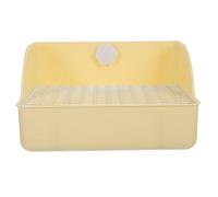 FELTECHELECTR Reusable Beige Rabbit Litter Box with Spacious Plastic Tray for Guinea Pig and Small Animal Cage Potty Training and Toilet Use