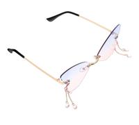 FELTECHELECTR Rimless Butterfly Sunglasses and Oversized Stylish Design Featuring PC Material Showcasing Individuality with Practical and Trendy for Women for Street Style and Outdoor Use