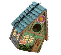 FELTECHELECTR Rustic Style Resin Bird House for Garden with Sheltered Warm Place and Hideaway for Birds Creative Handicraft Decoration for Outdoor Use
