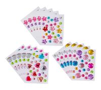 FELTECHELECTR Self-Adhesive Gem Stickers 15 Sheets DIY Plastic Jewels for Boys and Craft Projects Including Heart, Plum Blossom, Round Shapes for Scrapbooking