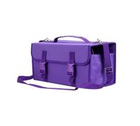 FELTECHELECTR Slot Marker Pens Storage Case with Zipper and Shoulder Strap Heavy-Duty Purple Marker Bag for Portable Multi-Colour Pen and Lipstick Organization Detachable Elastic Sleeve