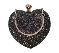 FELTECHELECTR Small Evening Bag Heart Shaped Sequins Chain Bag with Handheld and Cross Body Design for Women, Party or Graduation Period Accessory
