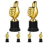 FELTECHELECTR Sports Trophy Set with Multi-functional Use and Stable Placement 6 Pcs Small Golden Plastic Award Trophies and Games