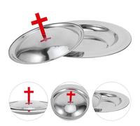 FELTECHELECTR Stainless Steel Communion Bread Tray with Lid Church Serving Plate for Holy Communion Supplies Multipurpose Baptism and Christmas Gathering Essentials