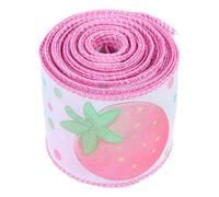 FELTECHELECTR Strawberry Ribbon Bow for Crafts Patterned Ribbon Yards Sweet Summer Fruit Theme Present Wrapping Supplies
