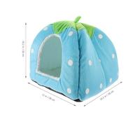 FELTECHELECTR Strawberry-shaped Hamster Hideout Tent for Small Pets, Lake Blue S (26x26cm), Soft Guinea Pig and Hamster House Accessory for Cozy Indoor Habitat