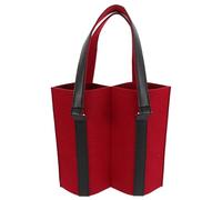 FELTECHELECTR Thick Felt Dual Compartment Wine Bottle Carrier Tote Bag Portable Reusable Bag for Wine Storage and Festival Celebrations Suitable for Two Bottles