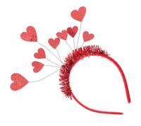 FELTECHELECTR Valentine's Day Headband with 9 Love-shaped Hearts, Red Felt Cloth Hair Band Featuring Comfortable Fit and Not Easily Fall off Design for Valentine's Day and Masquerade Parties