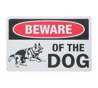 FELTECHELECTR Vintage Beware of Dog Sign for Garden and Windows, Iron Material with Easy Installation and Trespasser Deterrent, Stylish Retro Charm Outdoor Dog Warning Notice