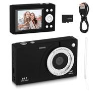 FELTECHELECTR Vintage Digital Camera Retro Shoot with Card Zoom -shake Compact Digital Camera for Students Teens Travel Photography Black