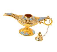 FELTECHELECTR Vintage Lamp Ornament Retro Blue Pattern, Metal Decorative Centerpiece for Bedroom and Wedding Party Decor, Vintage Desktop Adornment for Feast and Celebration