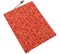 FELTECHELECTR Washable Red Cloud Pattern Fabric Book Cover A5 Adjustable Cloth Book Sleeve Anti-wear Protective Protector for Softcover and Lovers