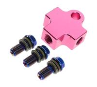 FELTECHELECTR Way Hydraulic Brake Hose Adapter for Motorcycle ATV Modification Tee Connector with Titanium Burnt Bolts Extended Design for Front Brake Line Fittings