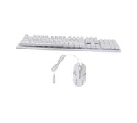 FELTECHELECTR Wired USB Mechanical Keyboard Mouse Set White Gaming Luminous Backlit High End Durable Material Non Conflict Design for Computer Gamers