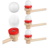FELTECHELECTR Wooden Ball Blower Fun Floating Ball for Boys and and Adults Great for Family Activities and Outdoor Games Enhances Lip Muscle Strength and Coordination Skills