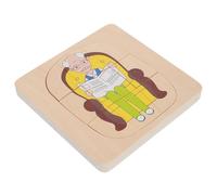 FELTECHELECTR Wooden Multi-Layered Montessori Puzzle Board for Human Cycle Educational Development Brain Puzzle Learning Tool