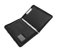 FELTECHELECTR Zipped A4 File Folder with Handle Lightweight Pu and Oxford Cloth Document Pouch for Workers and Bank Staff, Protective Office Folder Bag with Metal Elements