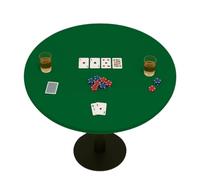 Feltectors Felt Card Game Table Cover for Playing Cards Poker, Mahjong, Domino, Bridge and Board Game, Elastic Fitted Tablecloth for 54 to 60 Inch Round Tables- Green
