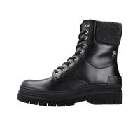 Felted Leather Boots - female - Tommy Hilfiger - Lace-up Boots - Black - 6 UK - Shoes 6 UK