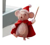 Felted Mouse, Cute Mini Animal Ornaments, Christmas Felt Ornaments and Felt Decoration, for Outdoor Use and Windowsills, for Holidays, Bedroom, Living Room, Bookshelves and Desks