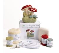 Felted Sky Forest Toadstools Needle Felting Kit Learn How to Sculpt with Wool | Beginner Friendly for Adults and Teens | Includes Everything to Create a 3D Mushroom Scene | Has Video Instructions