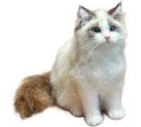 Felted Wool Cat Needle Felting Kit, DIY Cat Craft for Making 3D Felt Animal Figurines, Handmade Orange Tabby, Calico, and Black White Cat Modern Home Decor Supplies(Ragdoll)