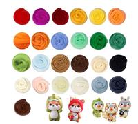 Felting Wool, Felting Starter Set, Felt Wool Wet Felting, Fairy Tale Wool, Felt Set, Felt Wool for Knitting, Sheep's Wool Set for Beginners DIY Craft Projects (25 Colours - 3 g/Colours) (No Tools
