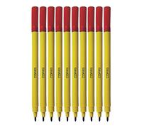 Felto Felt Tip Colouring Pens, RED, Fine Point, Pack of 50, Felt Tip Pens for School Office Home Everyday Use, Ideal for Draw Sketch Write Mark Colour