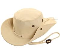 FELTON Safari Outback Bush Hat 100% Cotton Wide Brim Aussie Canvas Summer Sun Cap (57cm Small, Cream)