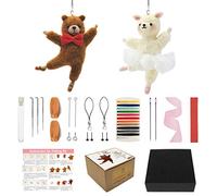Feltsky 2 Pack Needle Felting Kits - Bear and Alpaca - Instruction, Include Everything to Make - Color Box for Grandma, Mom, Kid