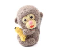 Feltsky Monkey Needle Felting Kits Merino Wool Roving - Needles, Finger Guards, Foam Mat, Instructions Gift Wrap (I)