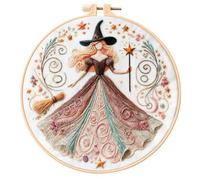Feltsky Wizard Embroidery Kits for Beginner Include Everything to Make 20CM Craft Kit for Mom Grandma Girlfriend Birthday Present