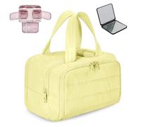 Feltz Toiletry Bag-Travelfree Convely Toiletry Bag, Puffy Multi-Functional Toiletrys Bags with Handle for Accessories,Essentials, Toiletries, Leisure Travel (Yellow)