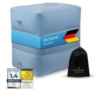 Feluna Footrest Foot Support; Travel Pillow for Train, Car & Airplane Cushion, Inflatable Beach & Camping Cushion Multifunctional Cushion up to 42x38x45cm (Blue)