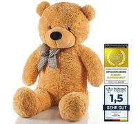 Feluna Giant Teddy Bear XXL Cuddly Bear 120 cm big Plush Teddy Bear with Bow - Original (light brown)