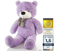 Feluna Giant Teddy Bear XXL Cuddly Bear 120 cm big Plush Teddy Bear with Bow - Original (Purple)