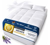Feluna® Mattress Topper 500 g/m² - Padded Mattress Protector 160x200 | Microfiber hollow-fibre filling, fits mattresses up to 25 cm - machine washable, anti-allergy, skin-neutral