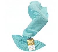 Feluna® Mermaid Tail Blanket - Knitted, 180 x 85 cm, Blue | Cosy mermaid fin sleeping bag - snuggle blanket for sofa, reading & movie nights - soft, skin-friendly knit