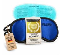 Feluna® Sleep Mask with Cooling Pad - Silk-Touch, Adjustable | Near-total blackout eye mask for sleep, travel & migraine relief - contoured fit, no light leaks at nose