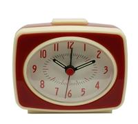 Felvoro Small Silent Quartz Movement Analogue Alarm Clock Vintage Classic Style Battery Powered Red Small Alarm Clock