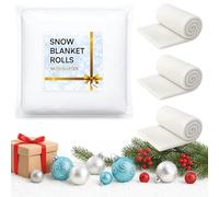 Felyne Fake Snow Blanket Roll for Christmas Village with Glitter, 3 Pack, Cotton Artificial Snow Table Runner for Christmas Tree Decoration Xmas White Decorations