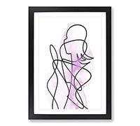 Femal Form Purple Framed Print | A2 Black Framed Wall Art | Ready to Hang | Modern Nature Picture | Living Room Bedroom Lounge Office