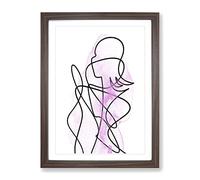 Femal Form Purple Modern Framed Wall Art Print, Ready to Hang Picture for Living Room Bedroom Home Office Décor, Walnut A2 (64 x 46 cm)