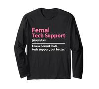 Femal Tech Support Definition for IT Computer Helpdesk Women Long Sleeve T-Shirt
