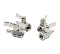 Female 1/8" - 3/4" BSP x 7-20mm Hose Barb Mini Sanitary Ball Valve Homebrew Beer SUS 304 Stainless Steel with Stainless Handle(3I4inchX20mm 300g)